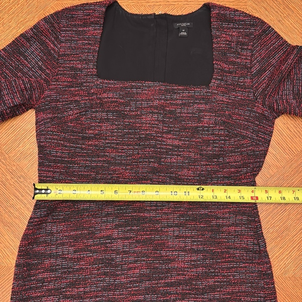 Ann Taylor Black and Red Tweed Dress Size 10 Petite - Picture 6 of 10